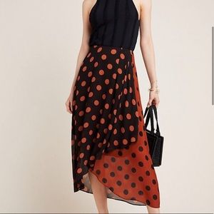 Maeve polka dot midi skirt